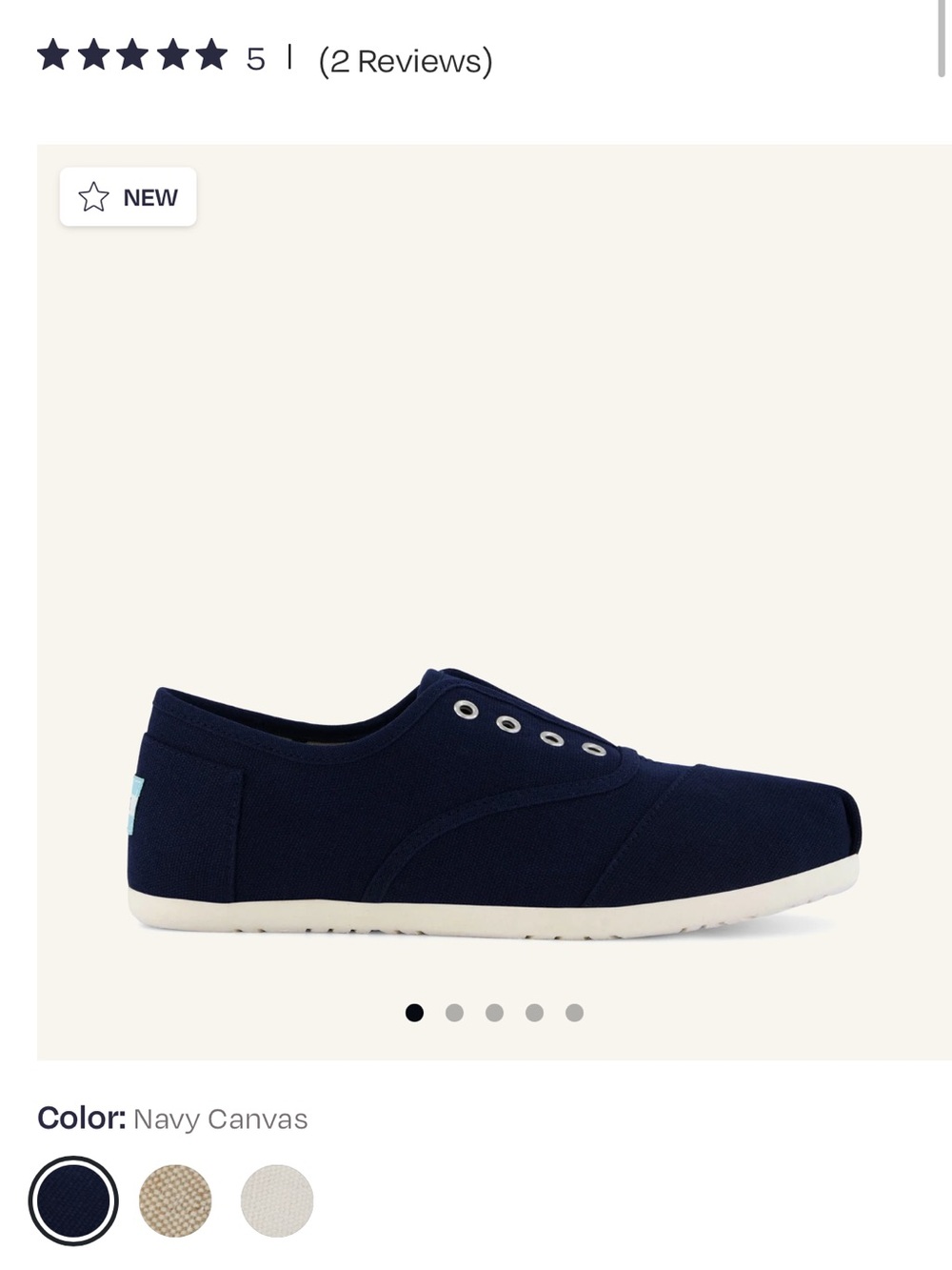 Toms Navy Canvas Espadrilles Slip-On